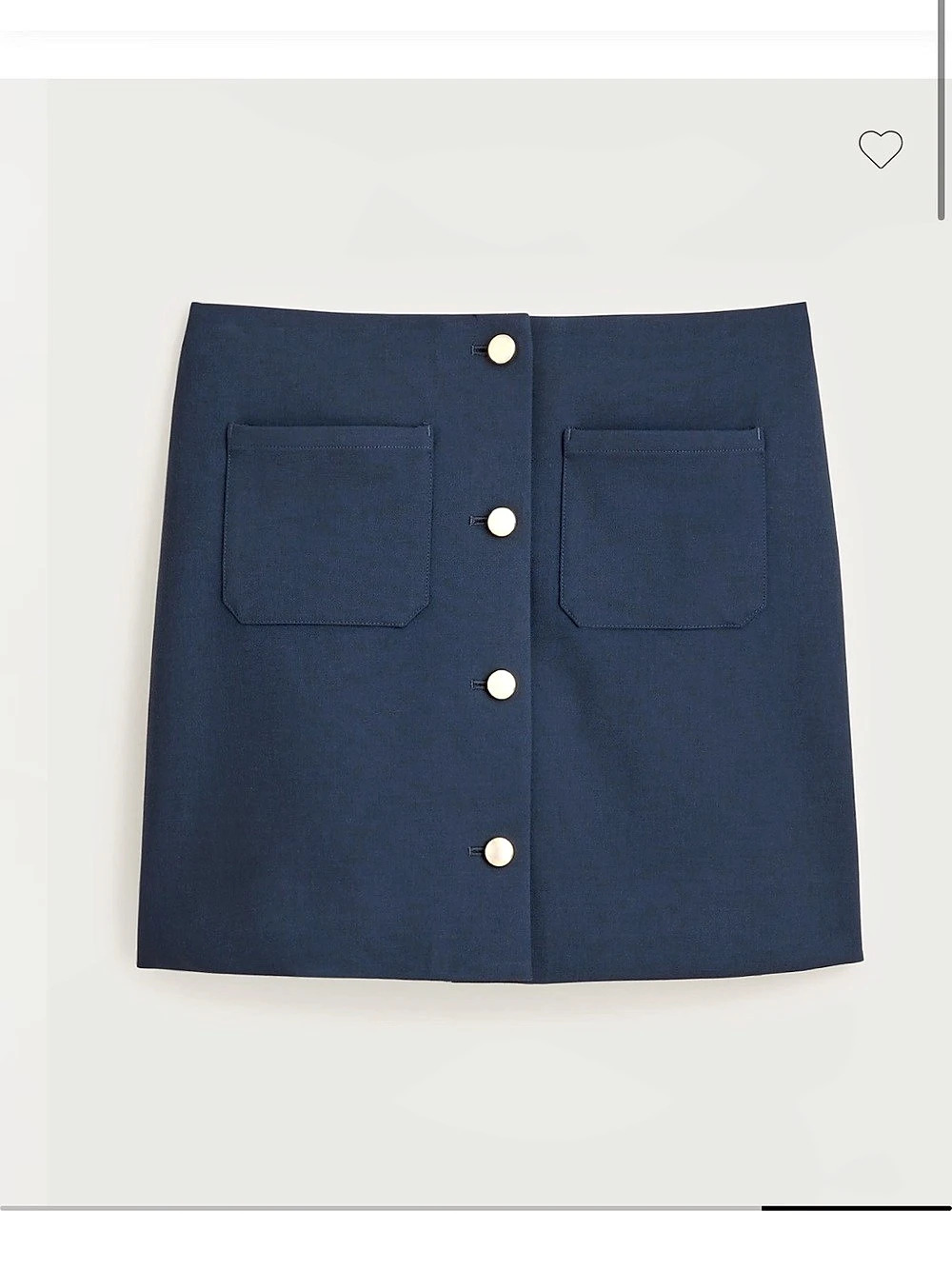 J.Crew Fairfax mini button-front skirt in four-season stretch - Size 8